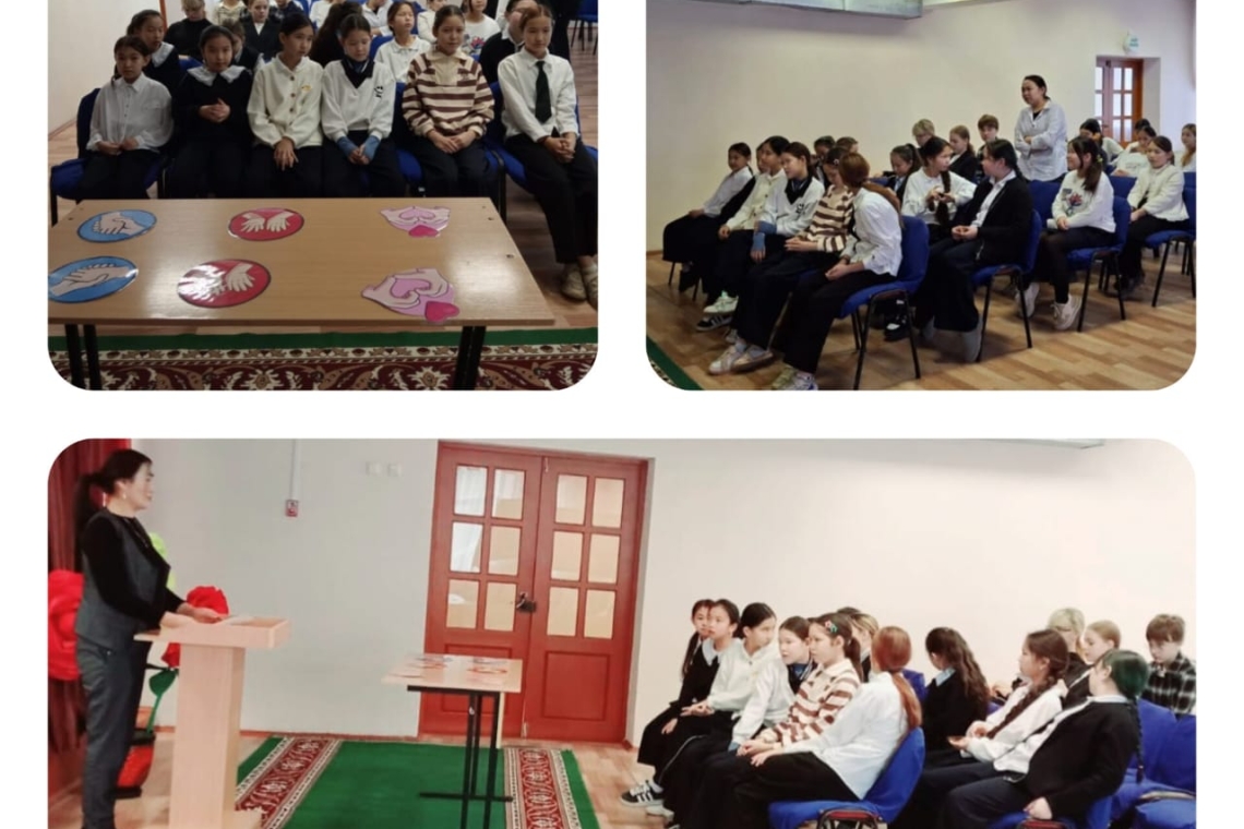 В соответствии с планом акции «16 дней активных действий против гендерного насилия» социальный педагог О.К.Бекпаева 27 ноября с девочками 5–11 классов была проведена беседа на тему «Безопасное поведение девочек»